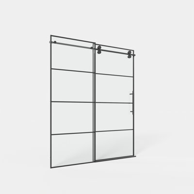 56-60.in W X 72.in H Single Sliding Semi-frameless Soft-close Shower Door With Premium (8mm)thick Tampered Glass