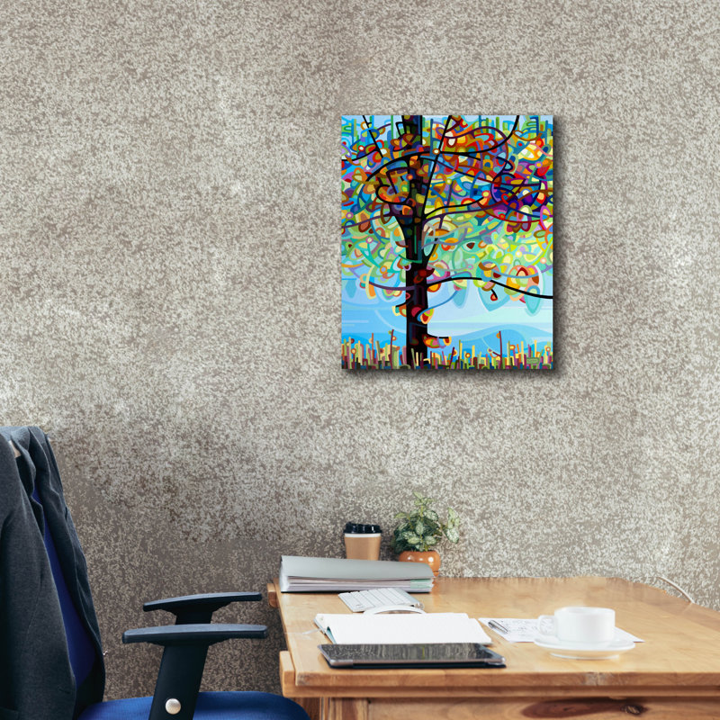 «Le long de la rivière» par Mandy Budan, art mural sur toile, H 24 po x l 20 po x P 0,75 po