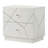 Ultra Modern White Finish Stylish Nightstand with 2x Drawers Embossed Lines Design Contemporary Bedroom Furniture 1pc Bedside Cabinet