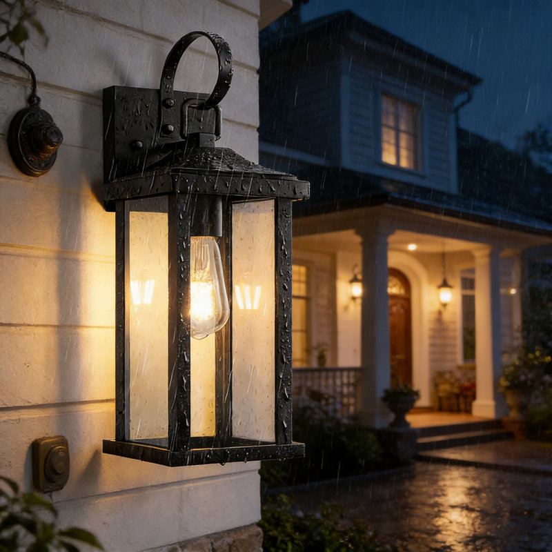 Large Outdoor Wall Sconce Lights 2-Pack, 18 Inch Exterior Matte Black Waterproof Lantern With Clear Glass For Porch, Front Door, Garage, And Patio
