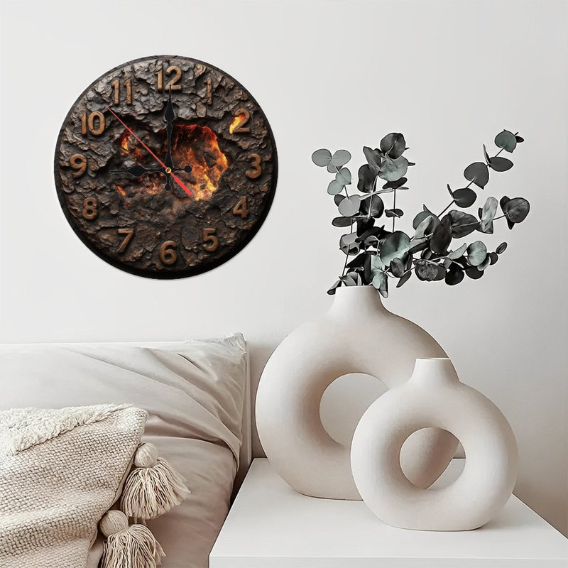 Horloge craquelée avec noyau ardent