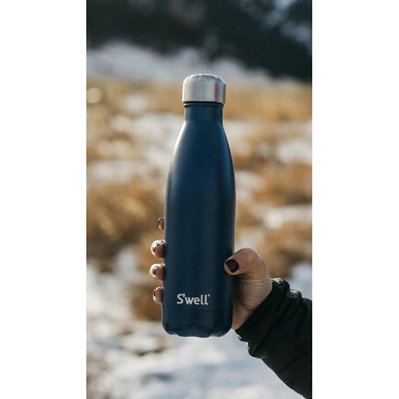 S'well Stainless Steel Water Bottle - 17 Fl Oz - Triple-Layered Vacuum-Insulated Containers, 17.oz, Azurite