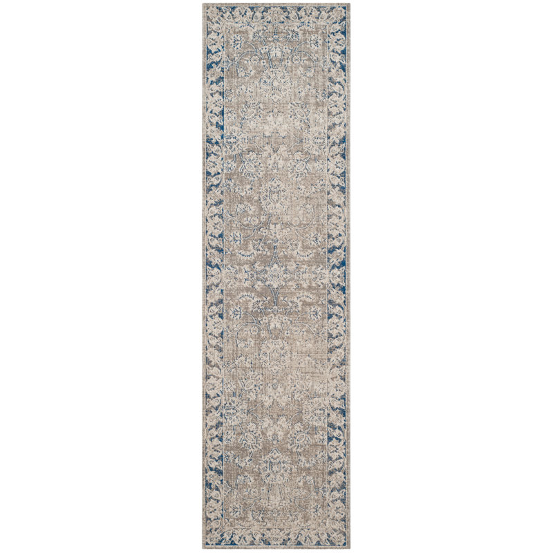 Tapis taupe Amiri, Tapis de couloir 2 pi 2 po x 12 pi