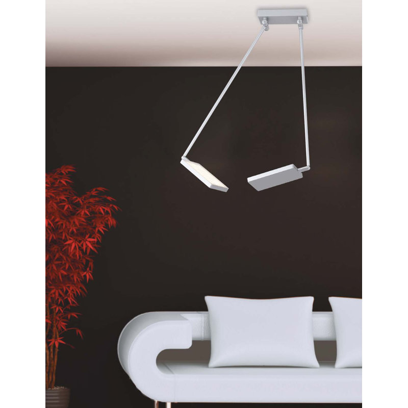 Birdwell 2 - Light LED Unique/Statement Pendant, Chrome
