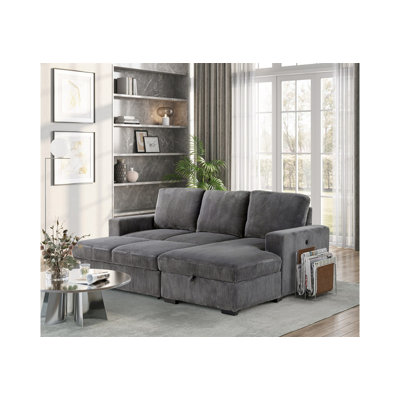 Melody Grey Sectional With Pullout