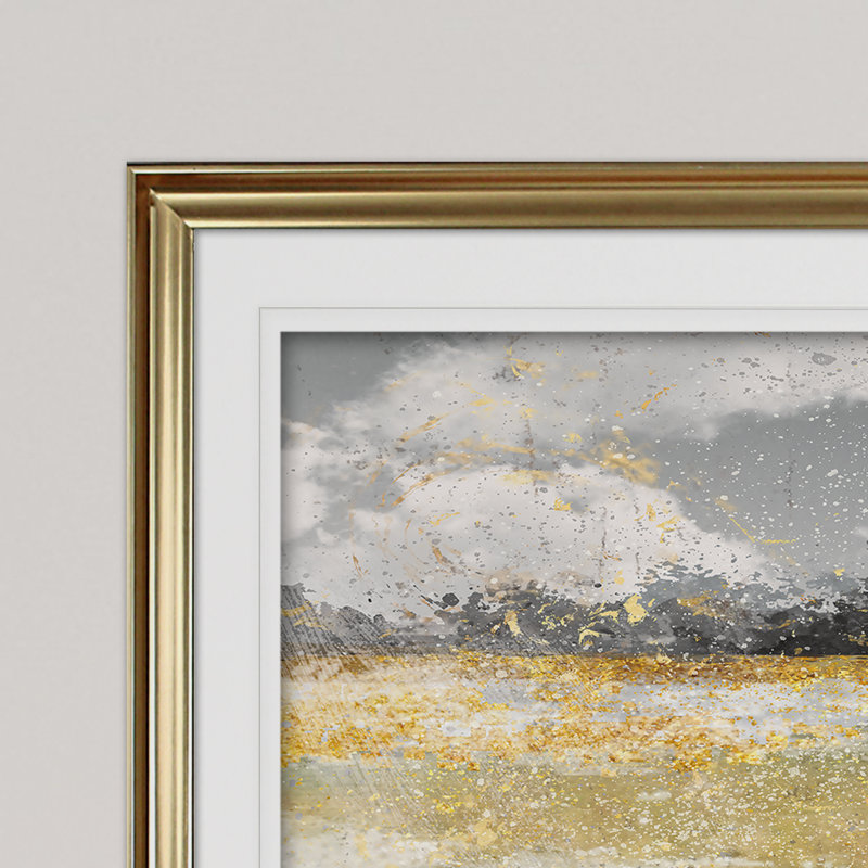 " Meadow Shimmer I ", Gold, 28" H x 38" W x 1.5" D