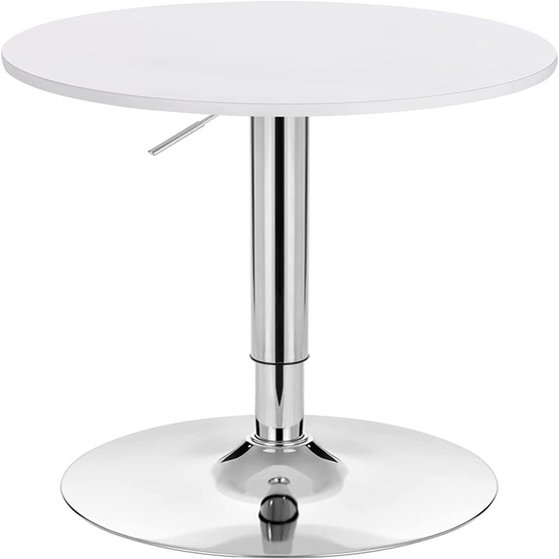 Giulio Round Metal Base Dining Table, Silver