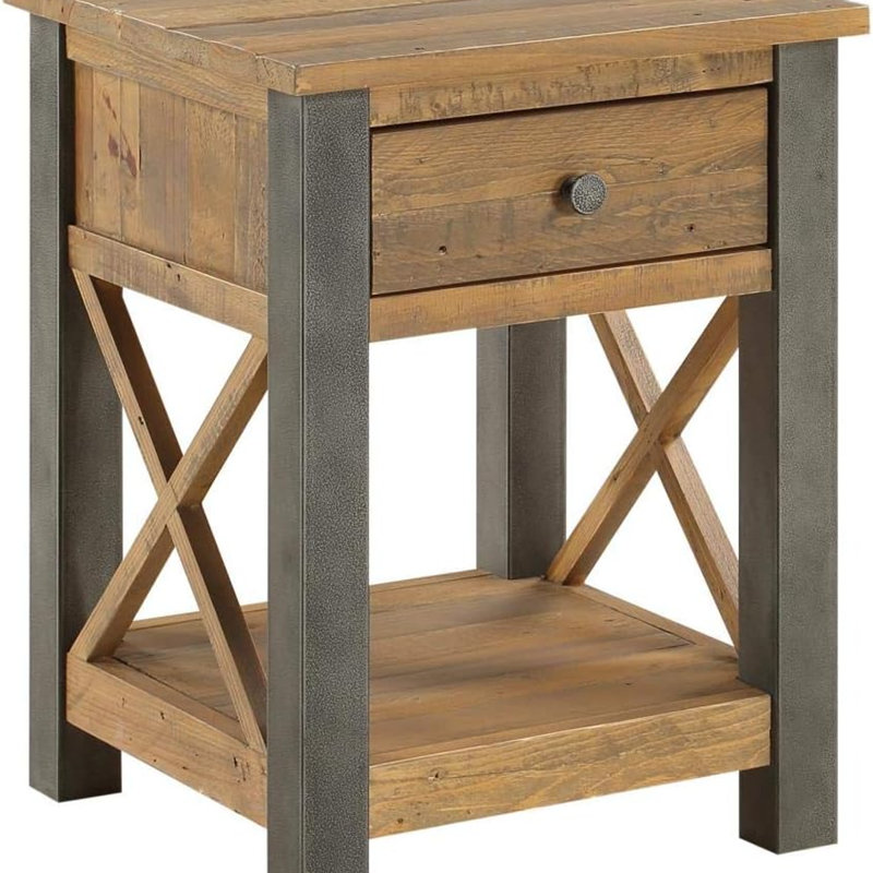 Wilkesville 44cm W Solid Wood Bedside Table