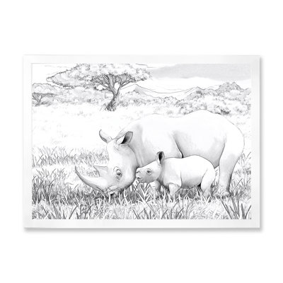 " Rhino In African Safari " Painting Print