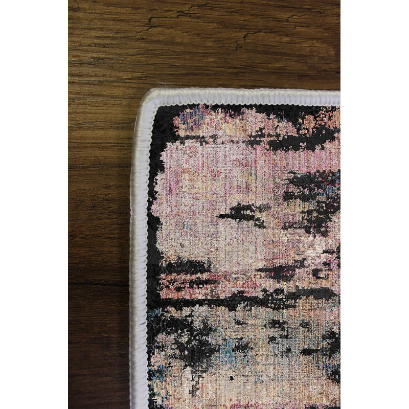 Premium Black Area Rug (5.9 x 9.2 ft), 100% Polyester, 650 g/m² | 4 mm Pile Height, Antibacterial, Eco-Friendly, Non-Slip PVC Dot Backing | Machine Washable, Digital Print Design | Ideal for Living Room & Bedroom Decor