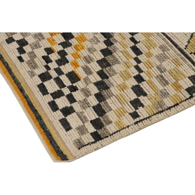 Moroccan Hand Knotted Silk Geometric Area Rug, Rectangle 6' x 8'