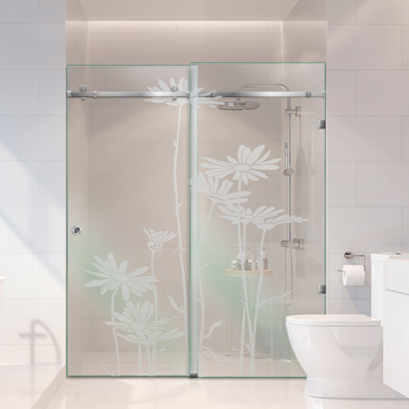 Portes de douche en verre coulissantes pour baignoire l 62 po x H 80 po, Oui, Non privé