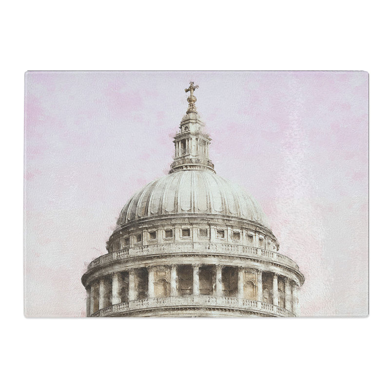 Tempered Glass St. Paul's Cathedral Chopping Board, 28.5 cm x 39 cm