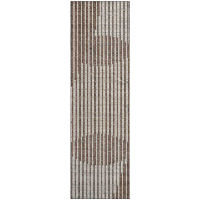 Premium Machine Washable Corum AMF1001 Circles Rug, Runner 2'3" x 7'6"