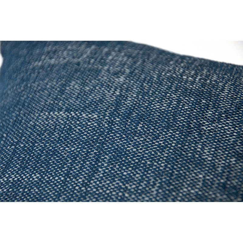 Legato Square Indoor/Outdoor Pillow Cover & Insert, 22" x 22", Navy