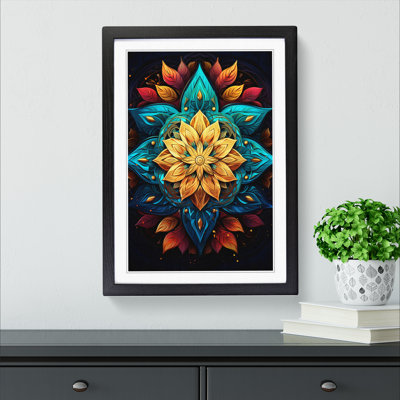 Mandala Digital - Single Picture Frame Print on Wood