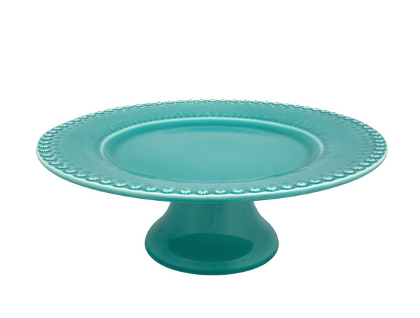 Fantasy Ceramic Cake Stand, Aqua Green