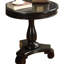 Table d'appoint ronde 26 po en bois, structure noire, table d'appoint 26 po x 26,5 po