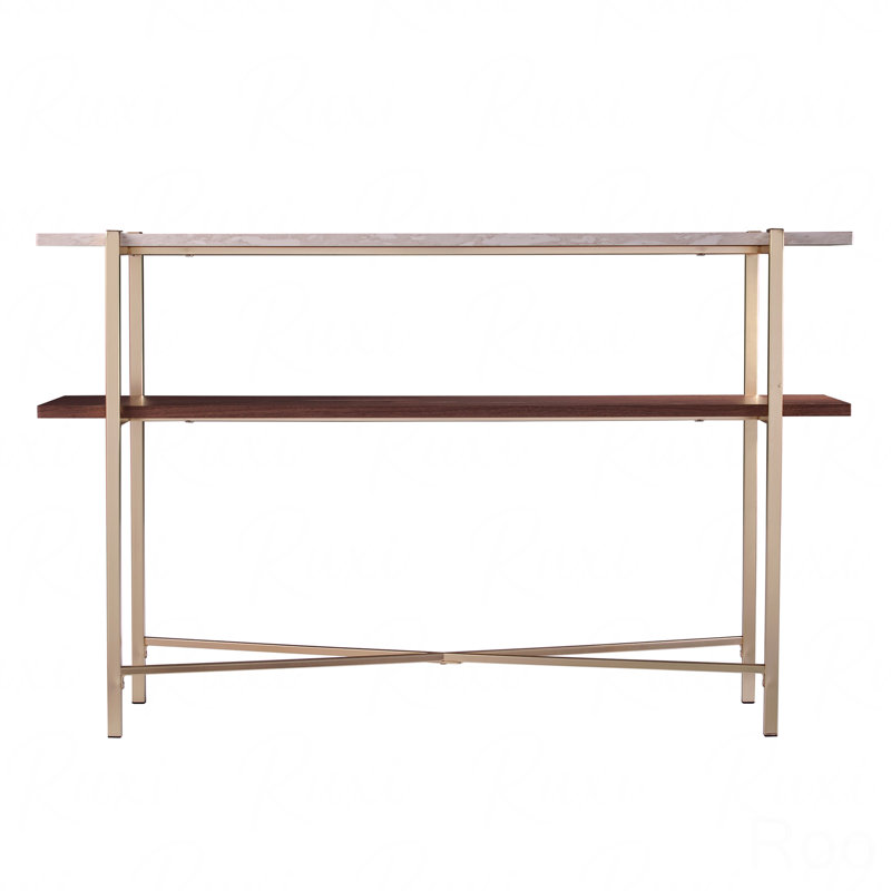 Faux Marble Console Table, With Storage