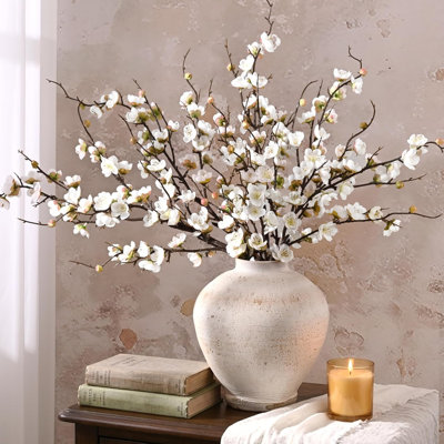 4 branches de fausses fleurs de cerisier, 36 po de fleurs de cerisier avec de longues tiges, fleurs artificielles
