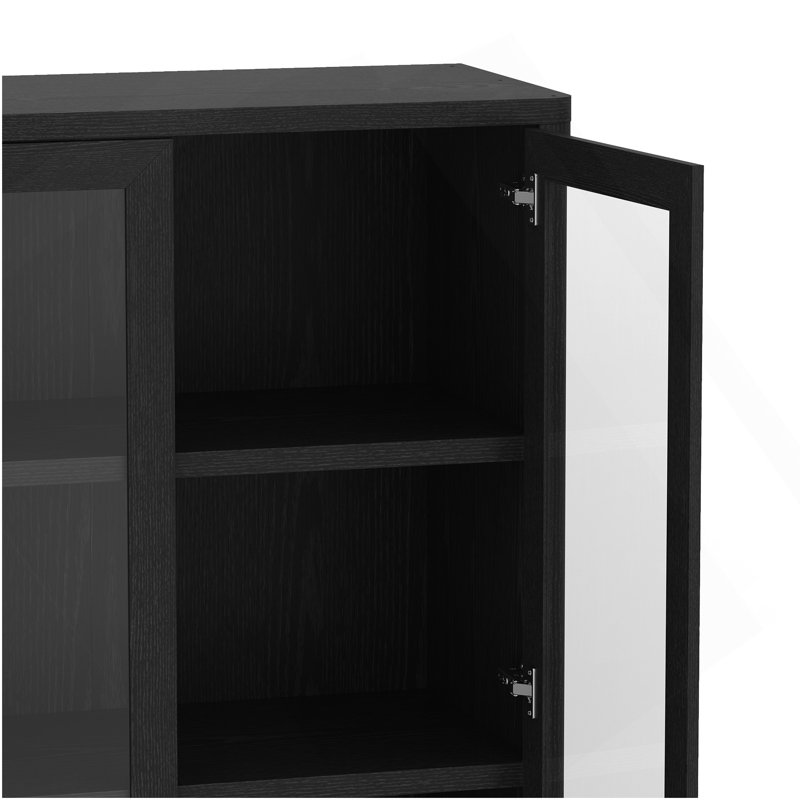 Bookcase Cabinet In Black, Black