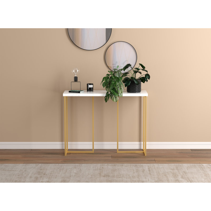 Console de 39,5 po Braiya, Or, Marbre