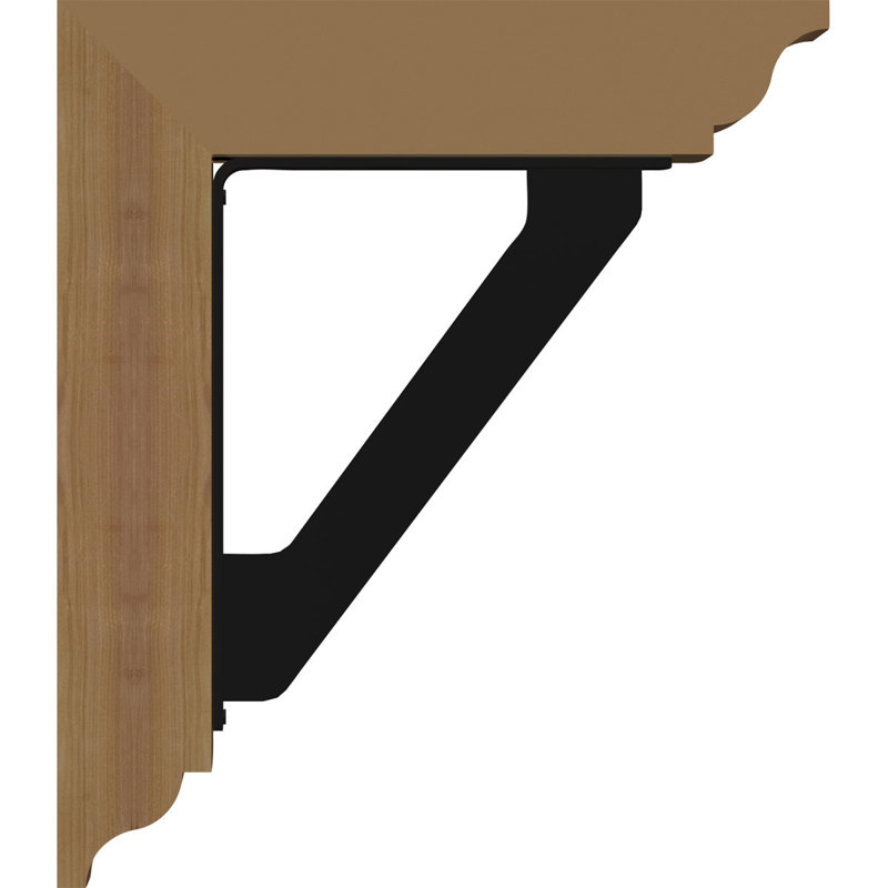 Support traditionnel en fer simple de 2 po d'épaisseur, H 19 po x P 16 po, Cèdre rouge de l'Ouest l 4 po x T 2 po (sciage br