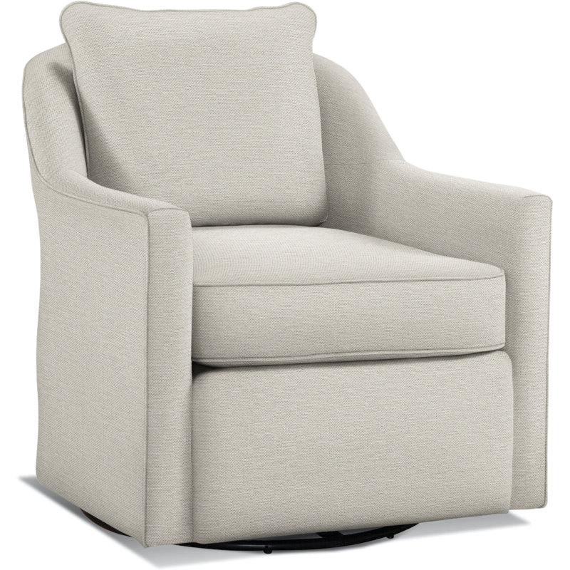 Leighton Upholstered Swivel Armchair, White Performance Fabric Polypropylene/Olefin