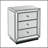 Three drawer cabinet with bead mirror finish