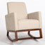 Chaise d'appoint Mid-Century moderne avec cadre en bois et coussins de taille-430635340