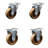 4 Inch High Temp Phenolic Wheel Swivel Top Plate Caster Set with 2 Rigid SCC