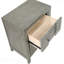 Table de chevet 2 tiroirs en bois gris, style moderne avec poignées en métal argenté-2040152739