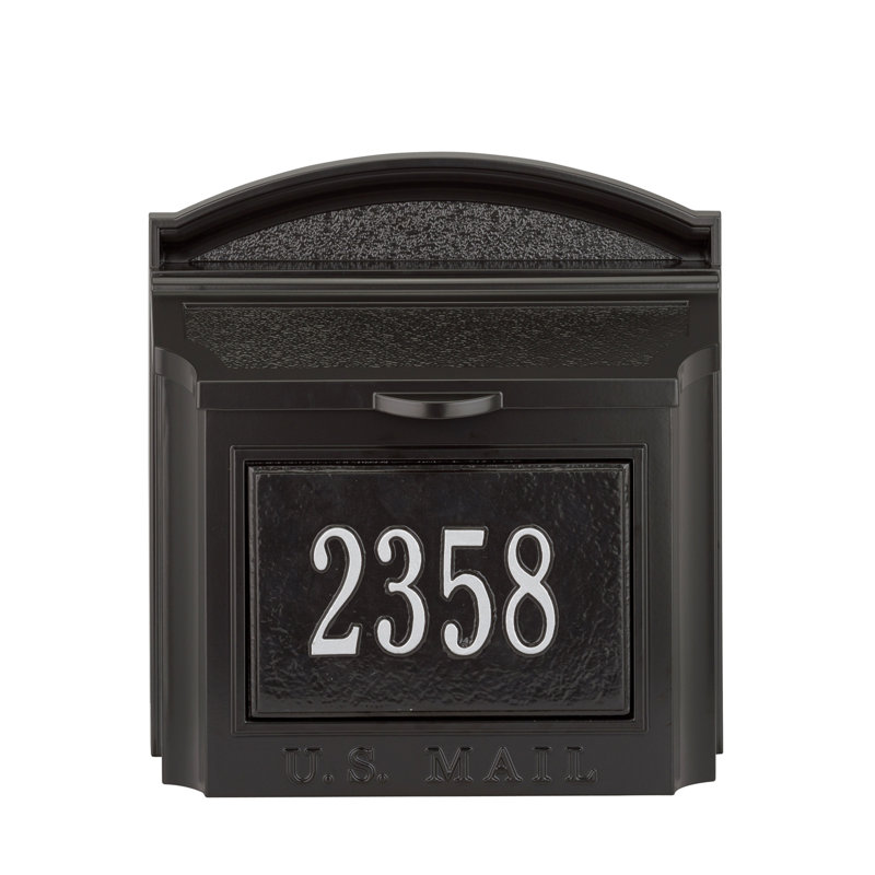 Locking Wall Mounted Mailbox, Black/Silver, Yes