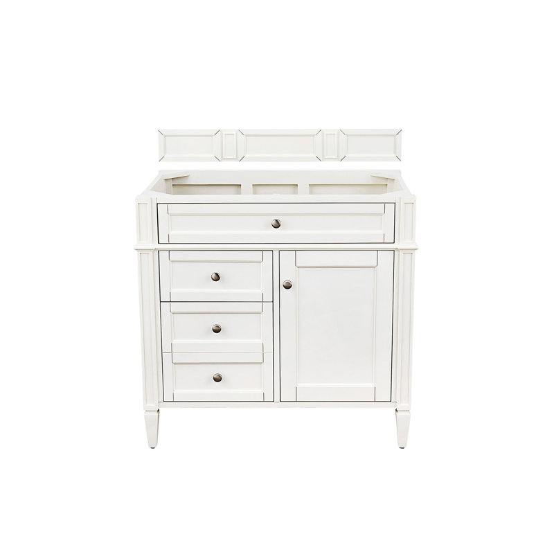 Brittany 36'' W Single Vanity, Bright White, White Zeus, 8" Widespread