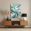 Abstrait art fluide vert 63, art mural en métal-793873270