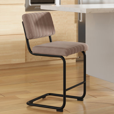 Estes Upholstered Stool with Metal Frame