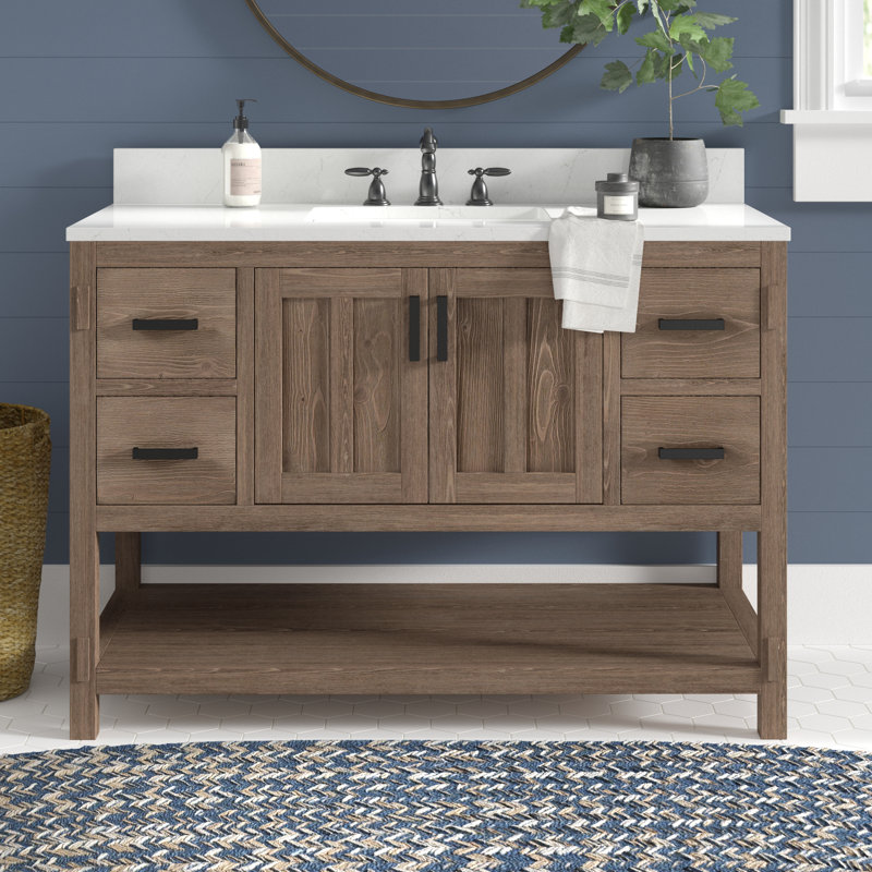 Ensemble de meuble-lavabo simple 48 po Marissa, Brun