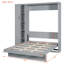 Lit escamotable gris pleine grandeur avec tablettes intégrées, garde-robe et éclairage DEL-1163284743-1163284737
