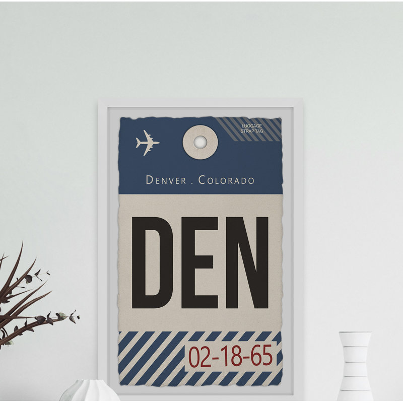 Denver - Bagage - impression encadrée sur papier, H 12 po x l 8 po x P 1,5 po