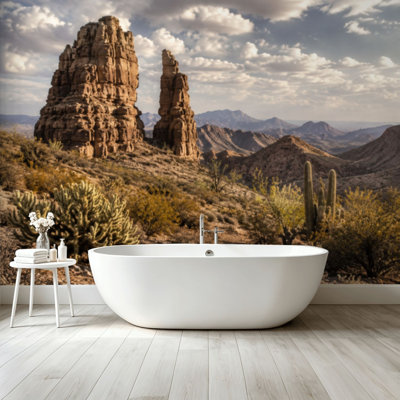 Peel and Stick Wallpaper Wall Mural red rocks white deserts pictures Wall Art Self Adhesive and Removable