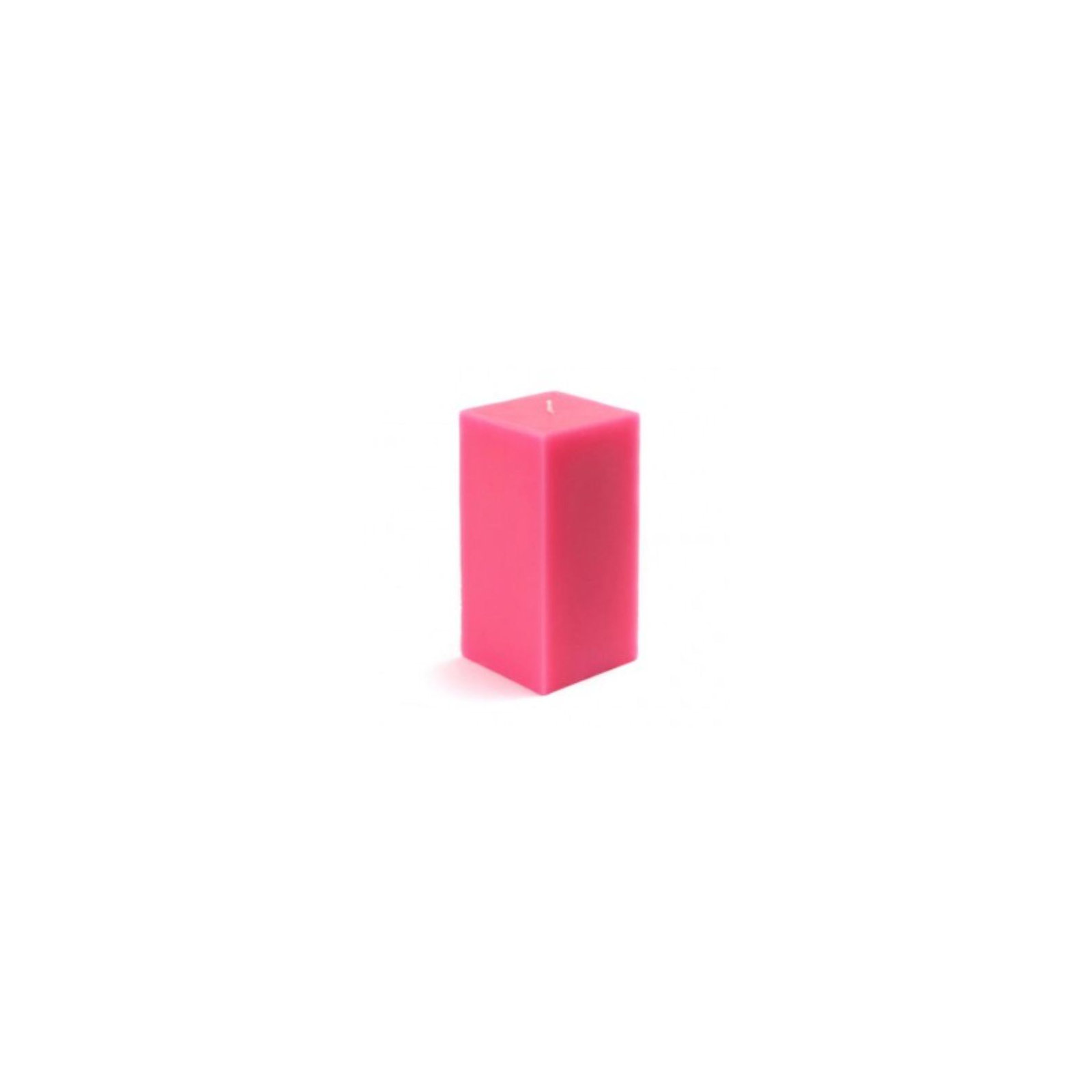 Square Pillar Candle, Hot Pink, 6" H x 3" W x 3" D, Set of 12