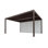 16 pi L 12 pi. Pergola en aluminium avec abat-jour roulant, 1 côté long