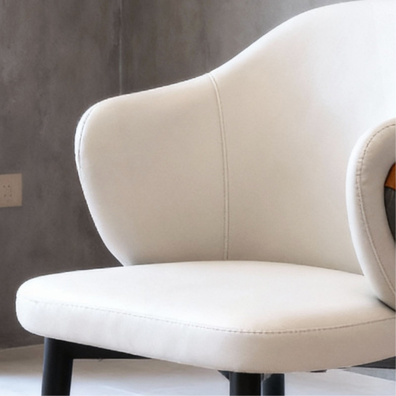 Chaises de salle à manger modernes en cuir synthétique, ergonomiques avec pieds en acier au carbone pour le restaurant, le bureau personnel et le salon (ensemble de)