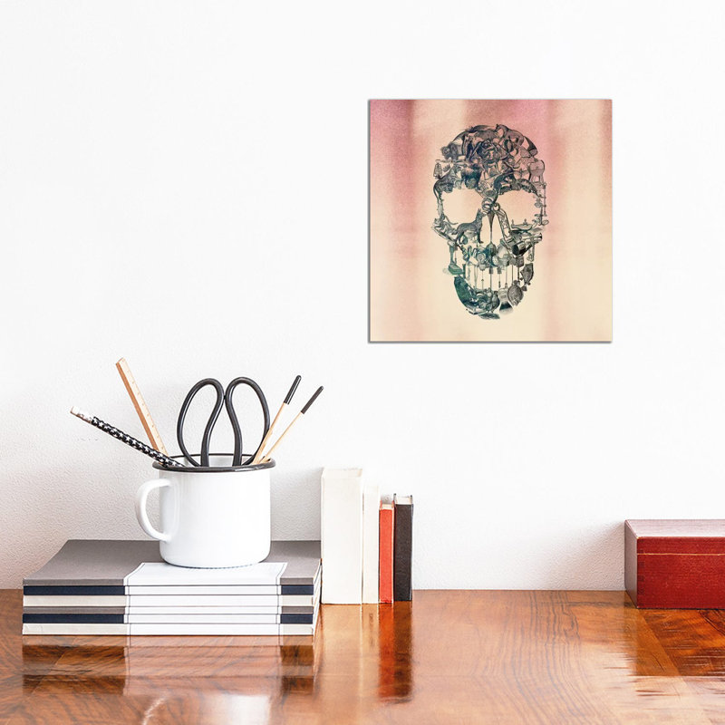 Skull Vintage, Square by Ali Gulec - Wrapped Canvas Gallery-Wrapped Canvas Giclée, 30.48 cm H x 30.48 cm W