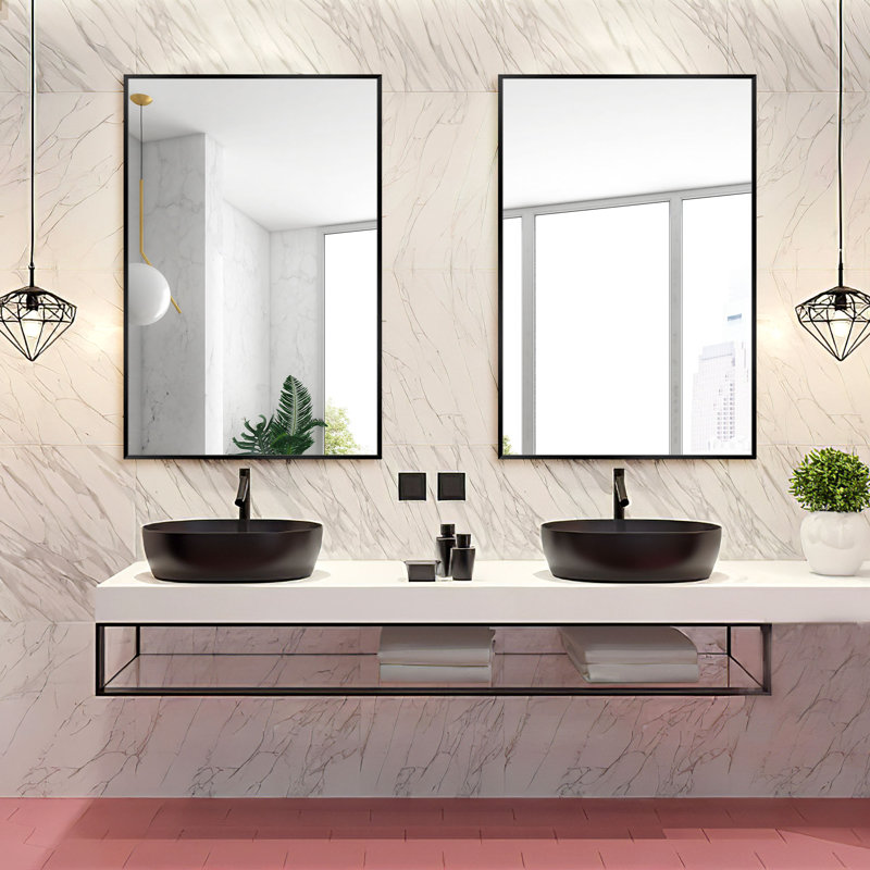 Eppinger 36" × 24" Bathroom/Vanity 2 Mirrors, Black