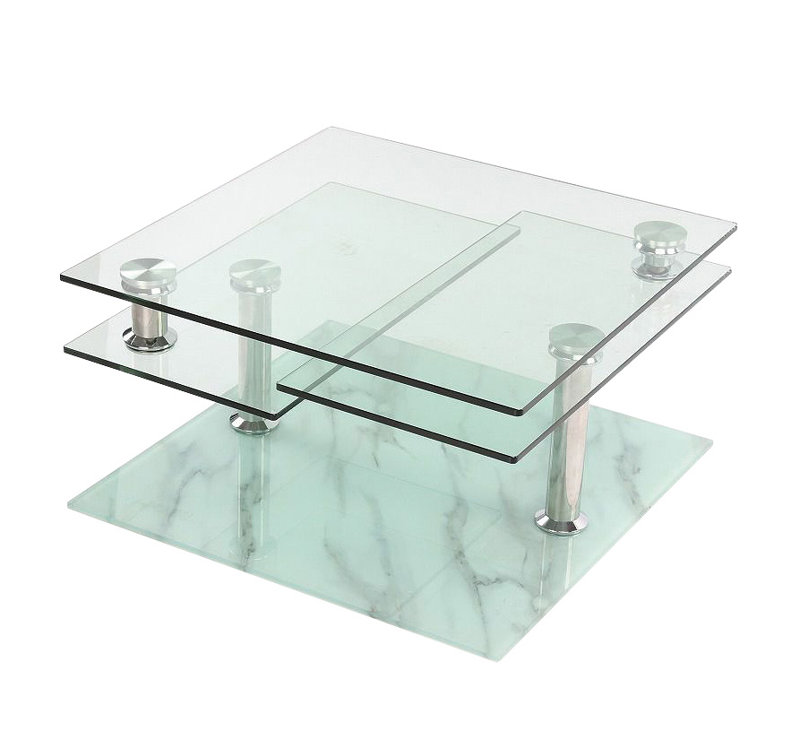 Table basse avec rangement à tablette de plancher Esmeralda