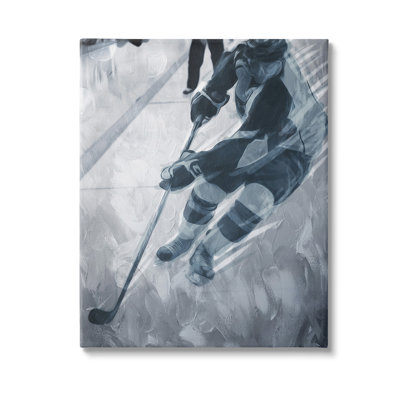 Art mural abstrait sur toile de joueur de hockey par Milli Villa
