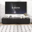 Meuble télé moderne avec design arqué, table basse à double usage avec 4 tiroirs-1668406056