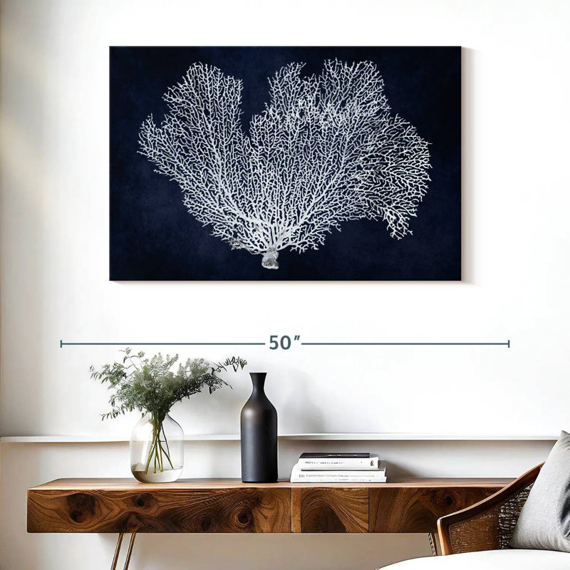 Brampt Sea Fan On Indigo Blue I, 26" H x 39" W