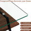 Table de salon rectangulaire avec plateau en verre transparent et construction stable